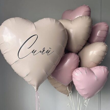 Бежевое сердце с надписью